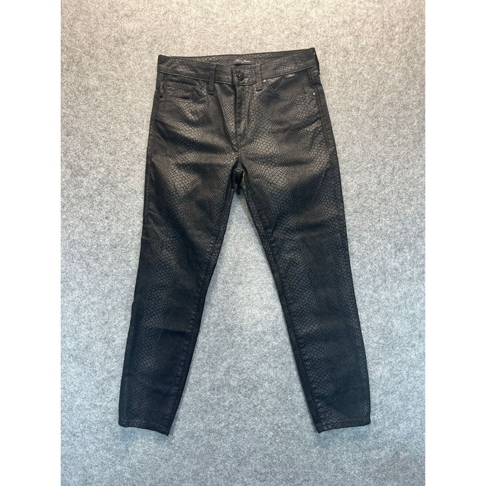 Mavi Jeans Women's 27x27 Tess High Rise Skinny Snakeskin Print Black Pants